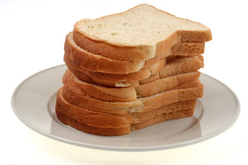 Assiette de tranches de pain de mie