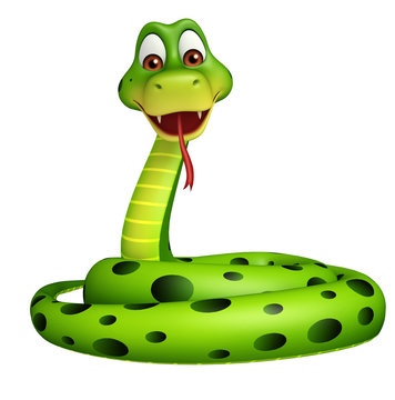 sitting Snake cartoon character