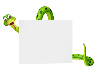 fun Snake cartoon character with board