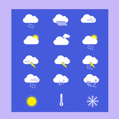 Weather icons set. Vector illustration.