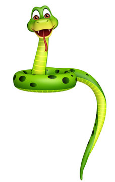sitting Snake cartoon character