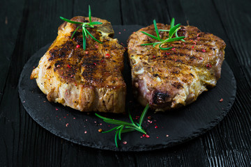 Pork steak grilled