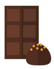 Chocolate truffle vector illustration.
