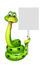 Fototapeta premium fun Snake cartoon character with board
