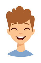 Laughing boy vector illustration.