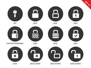 Lock icons on white background