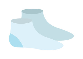 Bue pair of socks flat cartoon vector style