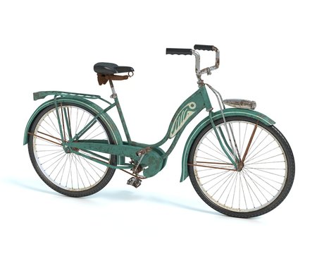 3d illustration of an old bicycle