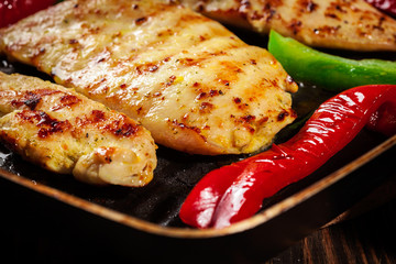 Chicken breast fillet in the pan