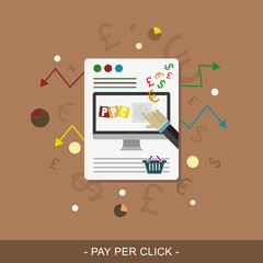 Pay per click. Vector web design.
