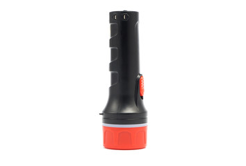 Portable flashlight isolated on white