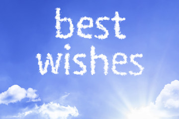 Best Wishes cloud word with a blue sky