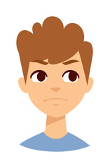 Angry boy vector illustration.