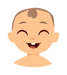 Boy smile face vector illustration.
