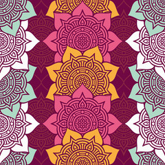 Ethnic floral seamless pattern