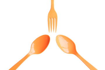 plastic spoon on isolated