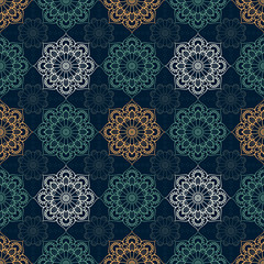 Ethnic floral seamless pattern