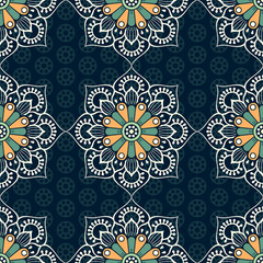 Ethnic floral seamless pattern