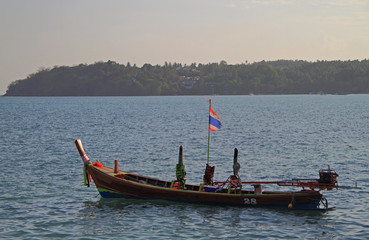 colorful boat nearly the shore, Phuket island