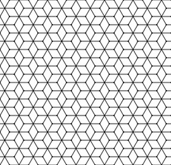 Vector seamless texture. Modern abstract background. Monochrome geometrical pattern with hexagons.