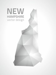 New Hampshire outline vector grey map