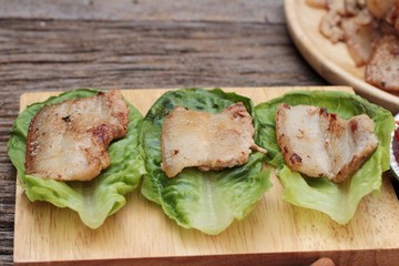grilled pork belly korean food is delicious.