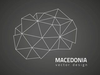 Macedonia vector contour black map