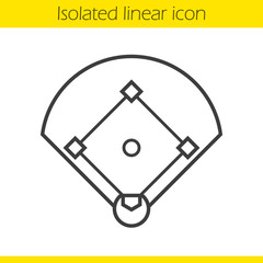 Baseball field linear icon