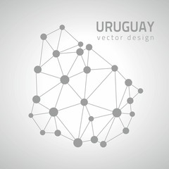Uruguay grey outline vector map