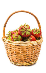Fototapeta na wymiar Fresh strawberries in a basket isolated