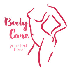 Woman body care silhouette