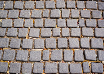 Stone blocks in the walkway for pattern and blackground