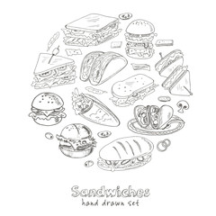 Vector Set of sandwiches