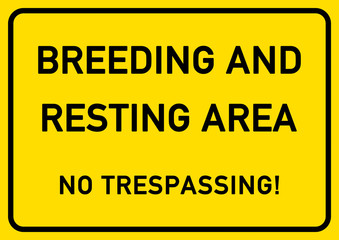 ms2 MarkierungSchild - A2 Poster - Brut- und Rastgebiet - englisch DIN-A2 e4359