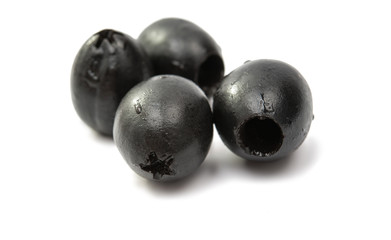 Black olives isolated