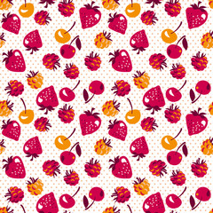vector illustration of berries pattern. forest berries assorted