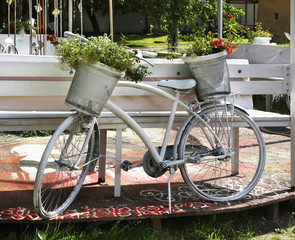 Fototapeta na wymiar Decorative bike in Kaunas. Lithuania