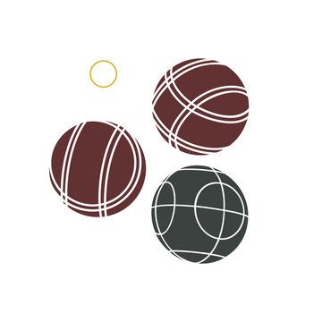 Bocce Balls flat Icon - Bocce Balls color