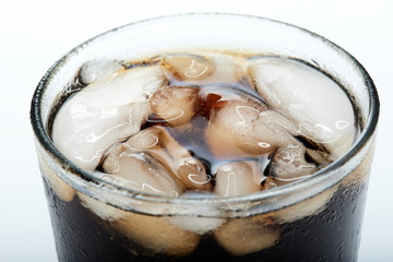 glass of black soda