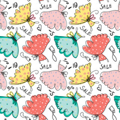 dress sell hand drawing pattern seamless