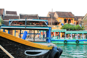 Fototapeta na wymiar Boat over the river in Hoi An, Vietnam
