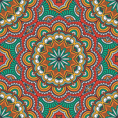 Ethnic floral seamless pattern