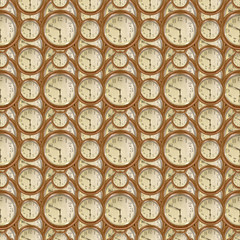 Vintage Clocks Seamless Pattern Design