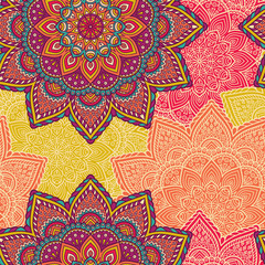 Ethnic floral seamless pattern