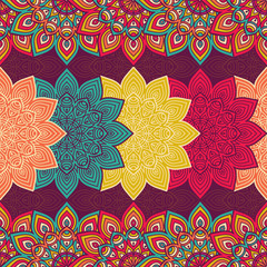 Ethnic floral seamless pattern
