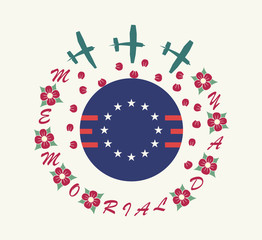 US Memorial Day vector illustration in a creative conceptual design