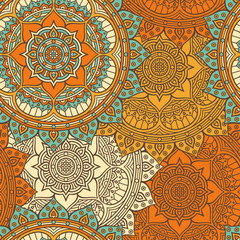 Ethnic floral seamless pattern
