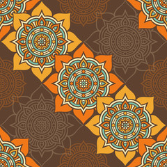 Ethnic floral seamless pattern
