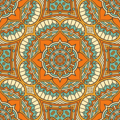 Ethnic floral seamless pattern