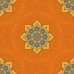 Ethnic floral seamless pattern
